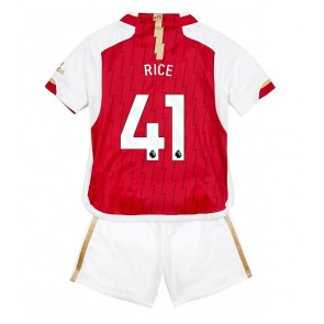Arsenal Declan Rice #41 Koszulka Podstawowych Dziecięca 2023-24 Krótki Rękaw (+ Krótkie spodenki)